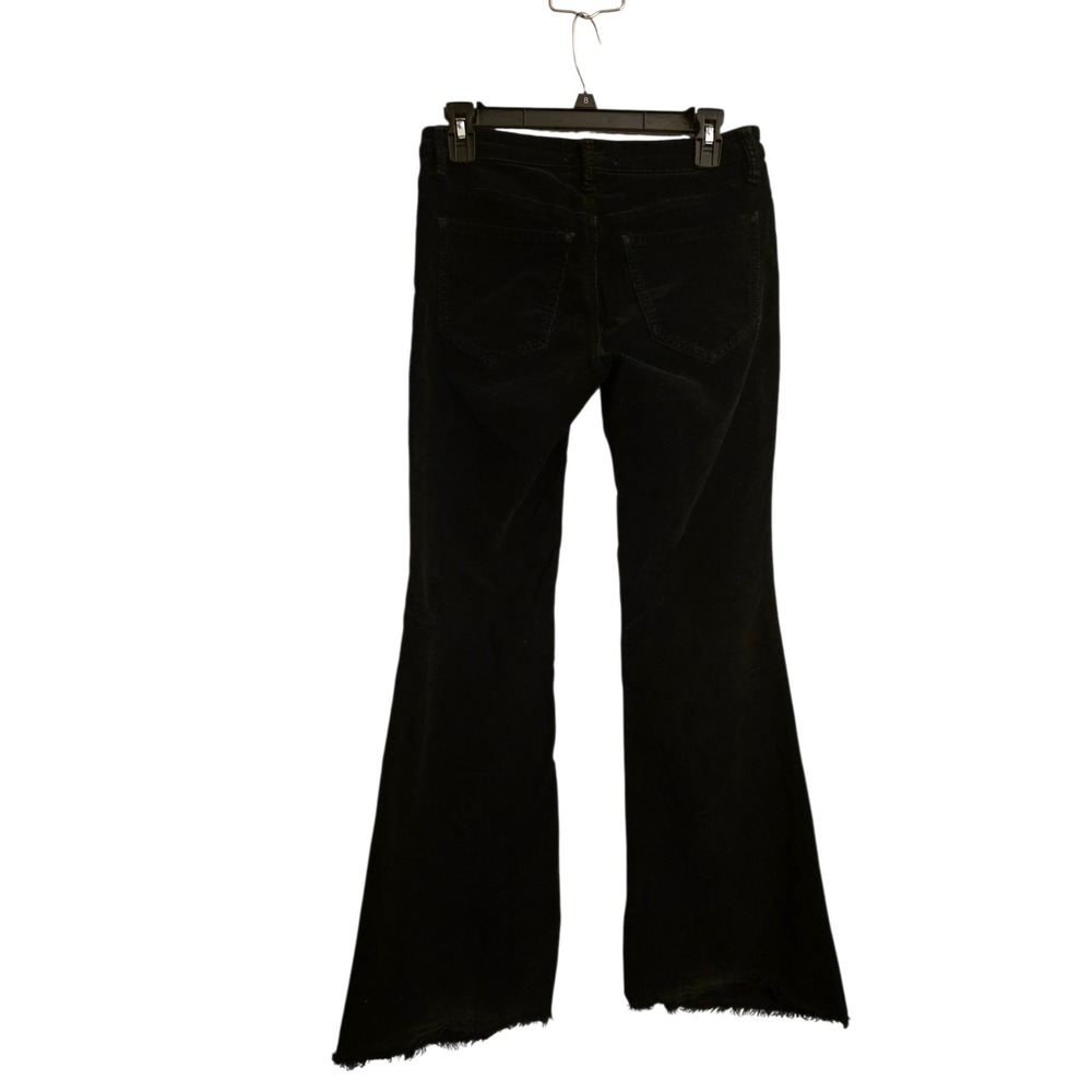 Free People Black Corduroy Flared Jeans Raw Hem Size 25